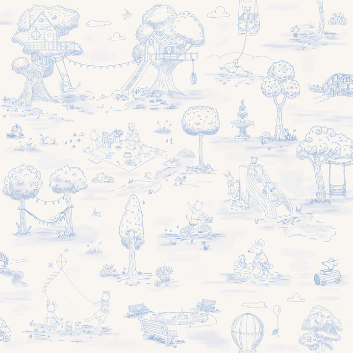 Whimsical Woodland Toile - Blue