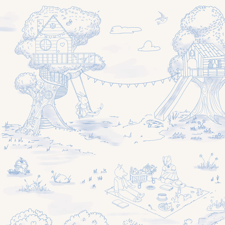 Whimsical Woodland Toile - Blue