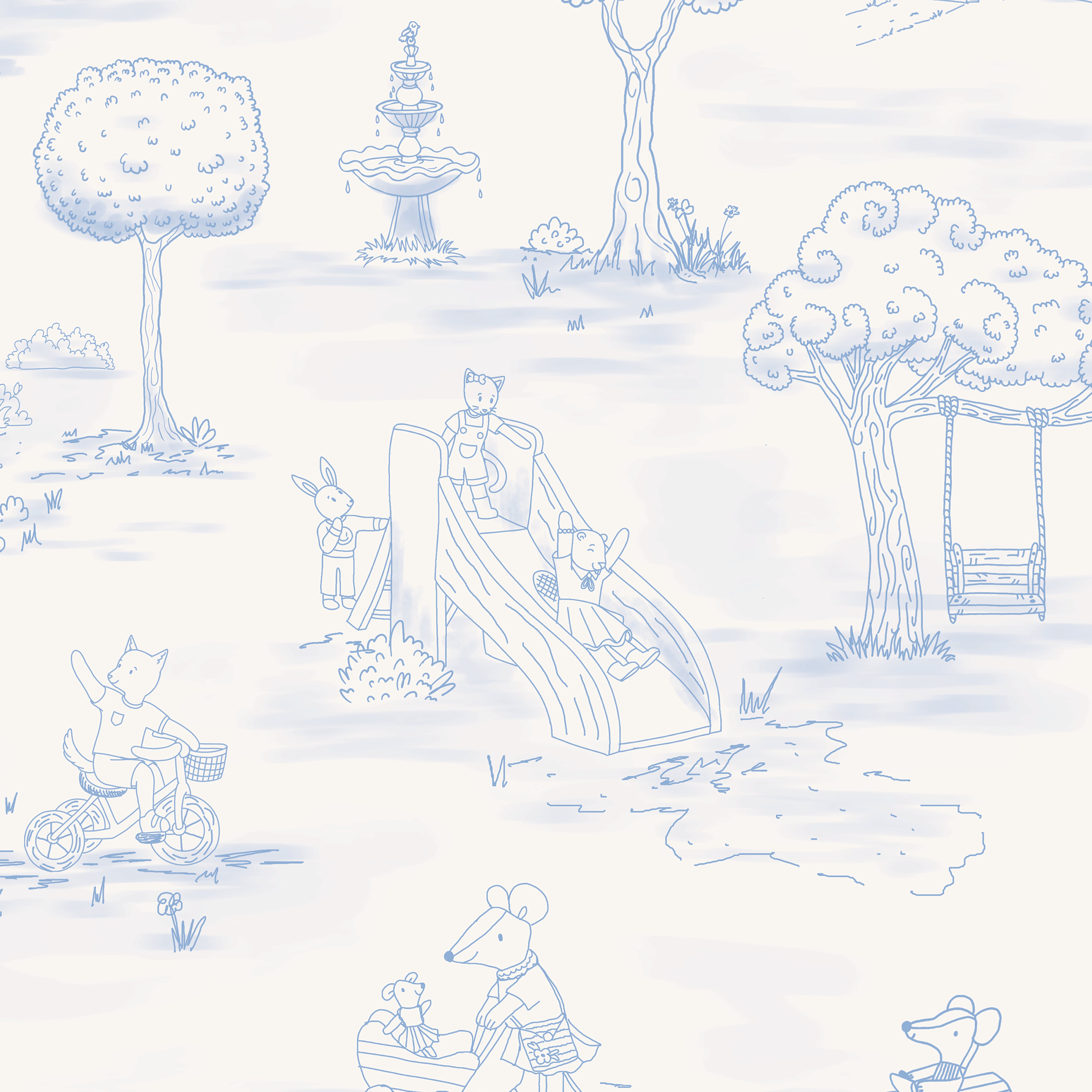 Whimsical Woodland Toile - Blue