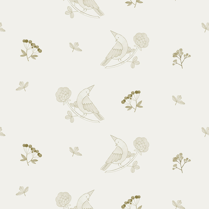 Dainty Little Birds with Cone Shaped Hats - Khaki