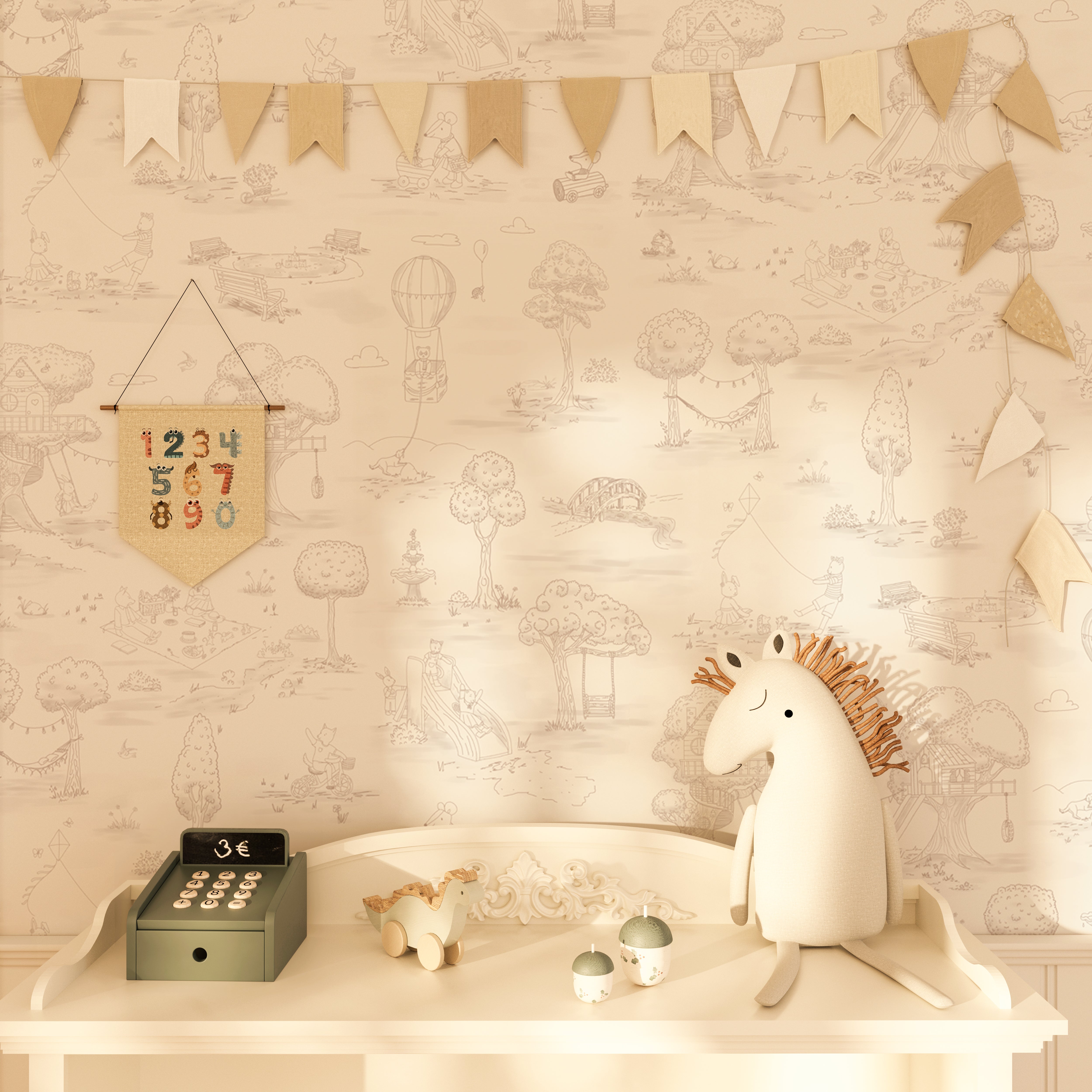 Whimsical Woodland Toile - Beige